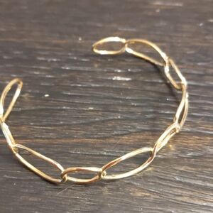 Gold Large Chain Cuff Bracelet